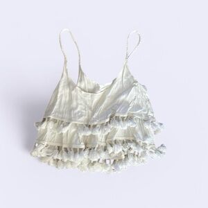 Ivory Tassel Layered Tank Top